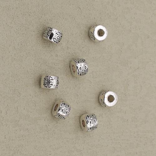 Perles de gros trou en alliage de zinc, Placage de couleur argentée, DIY, argent Environ 3mm, Vendu par PC