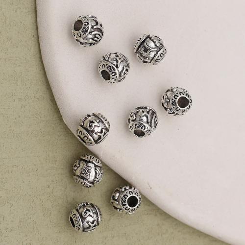 Zinklegierung Schmuckperlen, silberfarben plattiert, DIY, Silberfarbe, 8x7.5mm, Bohrung:ca. 2.5mm, verkauft von PC