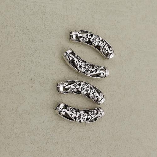 Perles tubes en alliage de zinc, Placage de couleur argentée, DIY, argent, 26.5mm Environ 4mm, Vendu par PC