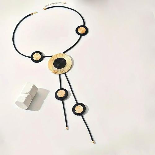 Chaîne en alliage de zinc de fer Collier Pull, avec corde de cire, peinture, bijoux de mode & pour femme, Vendu par PC[