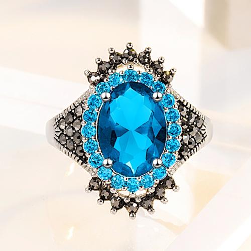 Crystal Brass Finger Ring, with Crystal, plated, fashion jewelry & Unisex 