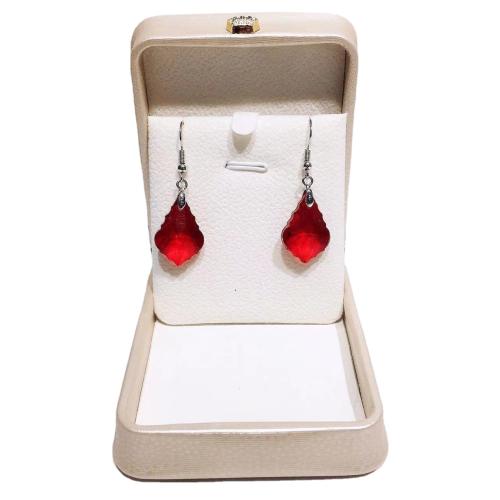 Crystal Drop Earring, with Zinc Alloy, Maple Leaf, fashion jewelry & for woman 
