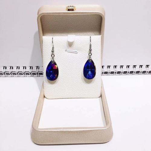Crystal Drop Earring, with Zinc Alloy, Teardrop, fashion jewelry & for woman & faceted 45mm 