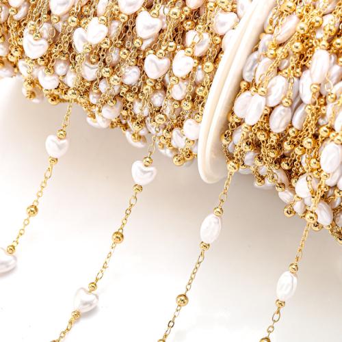 Chaîne de perles de pierre gemme, alliage de zinc, avec perle de plastique, Placage de couleur d'or, Forme différente pour le choix & DIY, plus de couleurs à choisir Vendu par sac