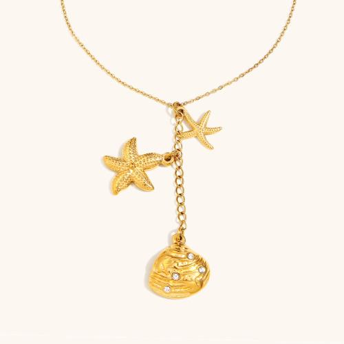 Conjuntos de joyería de acero inoxidable, acero inoxidable 304, Nácar, chapado en color dorado, para mujer & con diamantes de imitación, Vendido por UD