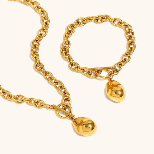 Conjuntos de joyería de acero inoxidable, acero inoxidable 304, chapado en color dorado, diferentes estilos para la opción & para mujer, más colores para la opción, Vendido por UD