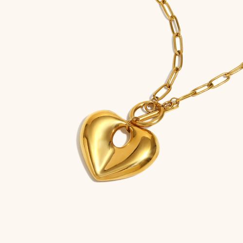 Conjuntos de joyería de acero inoxidable, acero inoxidable 304, Corazón, chapado en color dorado, para mujer, Vendido por UD
