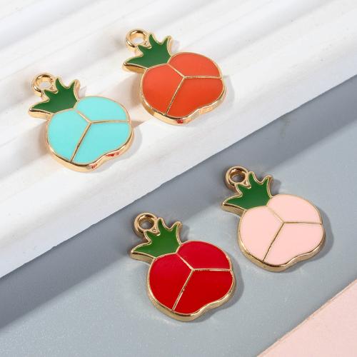 Zinc Alloy Enamel Pendants, Fruit, gold color plated, DIY 