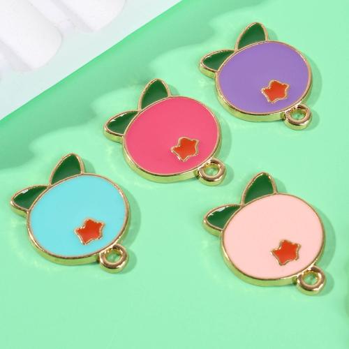Zinc Alloy Enamel Pendants, Fruit, gold color plated, DIY 