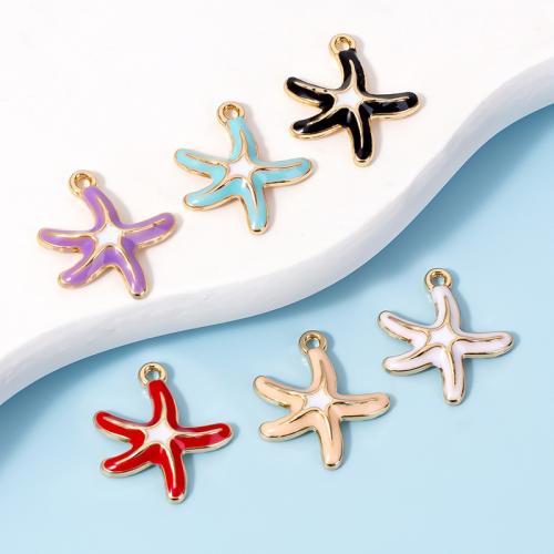 Zinc Alloy Enamel Pendants, Starfish, plated, DIY 