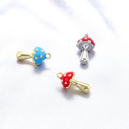 Pendentifs de Émail laiton , champignon, Placage, DIY & émail, plus de couleurs à choisir Vendu par PC