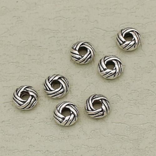 Perles intercalaires en alliage de zinc, Placage de couleur argentée, DIY, argent, 6mm Environ 1.5mm, Vendu par PC[
