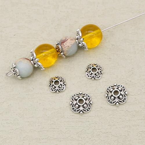 Perles en alliage zinc, alliage de zinc, fleur, Placage de couleur argentée, DIY & normes différentes pour le choix, argent, Vendu par PC