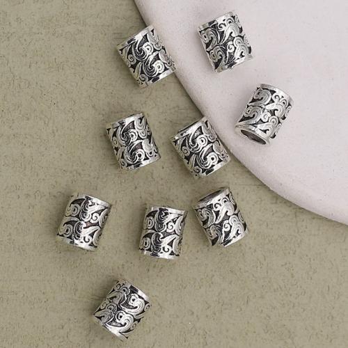 Perles de gros trou en alliage de zinc, Placage de couleur argentée, DIY, argent Environ 4mm, Vendu par PC