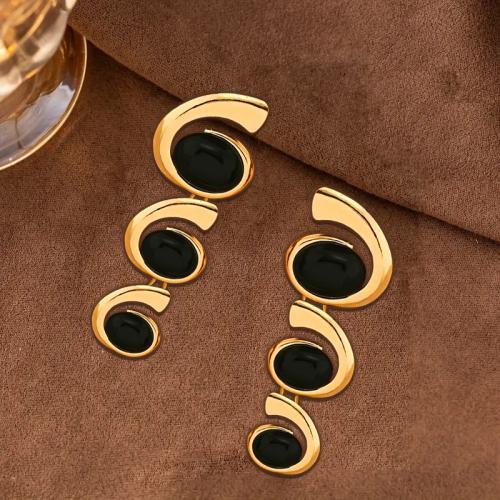 verre boucle d'oreille, alliage de zinc, avec verre, bijoux de mode & pour femme & creux, plus de couleurs à choisir, Vendu par paire