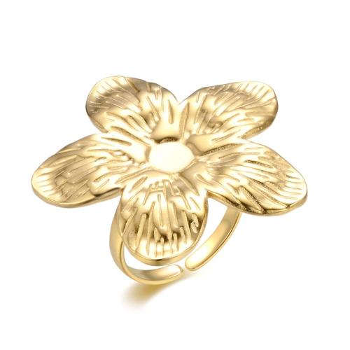 Anillos de Acero Inoxidable, acero inoxidable 304, Flor, chapado, Joyería & para mujer & hueco, más colores para la opción, Vendido por UD
