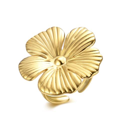 Anillos de Acero Inoxidable, acero inoxidable 304, Flor, chapado, Joyería & diverso tamaño para la opción & para mujer, más colores para la opción, Vendido por UD