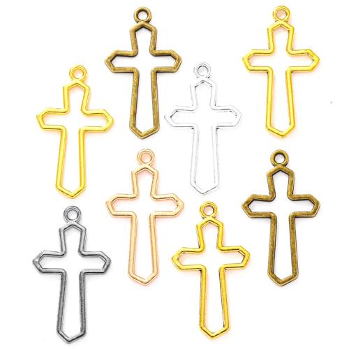 Zinc Alloy Pendant, Cross, plated, DIY & hollow Approx 2mm, Approx 