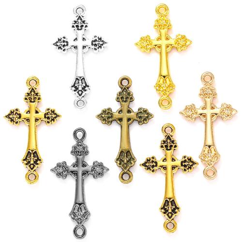 亜鉛合金魅力のコネクタ, 亜鉛合金, クロス, メッキ, DIY & 1/1 ループ, 無色 穴:約 2mm, 約 100パソコン/バッグ, 売り手 バッグ