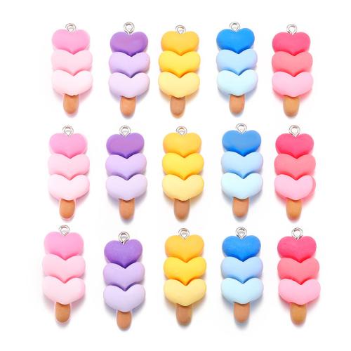 Imitation alimentaires pendants de résine, avec fer, DIY, plus de couleurs à choisir Environ 2mm, Environ Vendu par sac