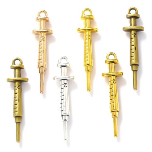 Bijoux pendentifs en Zinc alliage , alliage de zinc, seringue, Placage, DIY, plus de couleurs à choisir Environ 2mm, Environ Vendu par sac