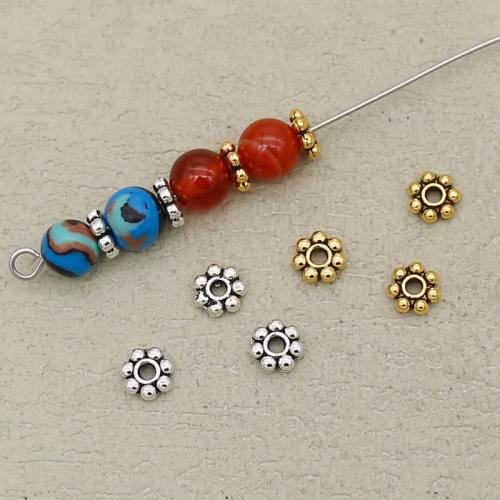 Perles intercalaires en alliage de zinc, flocon de neige, Placage de couleur argentée, DIY, argent, 5.5mm Environ 1.5mm, Vendu par PC[