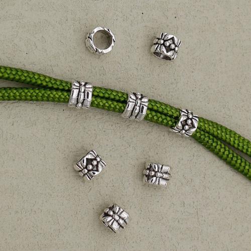 Zinklegierung Schmuckperlen, silberfarben plattiert, DIY, Silberfarbe, 7x5.5mm, Bohrung:ca. 4.5mm, verkauft von PC