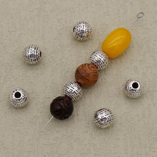 Zinklegierung Schmuckperlen, silberfarben plattiert, DIY, Silberfarbe, 8mm, Bohrung:ca. 2.5mm, verkauft von PC