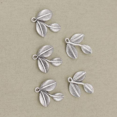 Zinc Alloy Leaf Pendants, silver color plated, DIY, silver color 