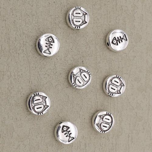 Perles animaux en alliage de zinc, Placage de couleur argentée, DIY, argent Environ 1.5mm, Vendu par PC