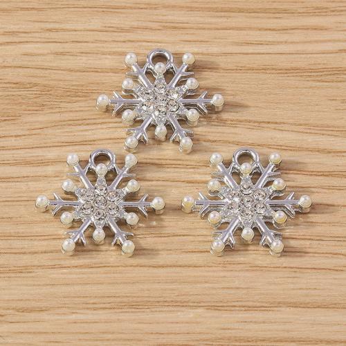 Pendentifs de stras en alliage Zinc, alliage de zinc, avec perle de plastique, Placage, DIY & styles différents pour le choix & avec strass Vendu par sac