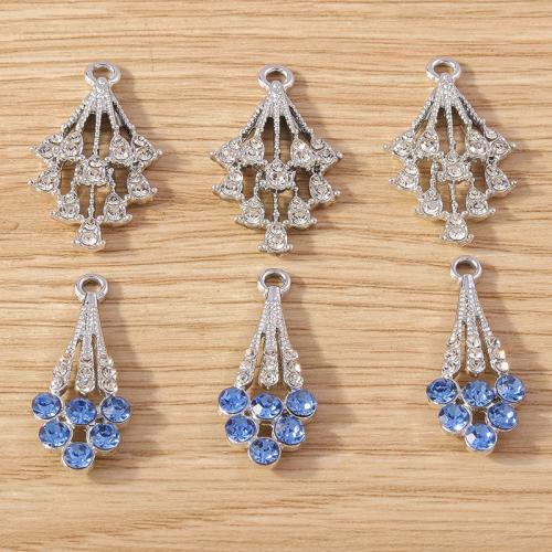 Pendentifs de stras en alliage Zinc, alliage de zinc, arbre, Placage, DIY & avec strass, plus de couleurs à choisir Vendu par sac