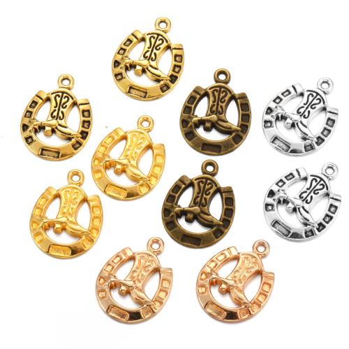Bijoux pendentifs en Zinc alliage , alliage de zinc, Sabot de cheval, Placage, DIY, plus de couleurs à choisir Environ 2mm, Environ Vendu par sac