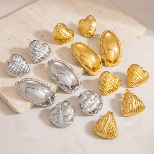 Boucle en acier inoxydable, Acier inoxydable 304, Placage, styles différents pour le choix & pour femme, plus de couleurs à choisir, Vendu par paire