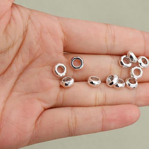 Perles intercalaires en alliage de zinc, Placage de couleur argentée, DIY, argent, 7.5mm Environ 3.5mm, Vendu par PC