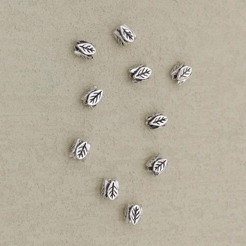 Perles intercalaires en alliage de zinc, feuille, Placage de couleur argentée, DIY, argent Environ 2.5mm, Vendu par PC