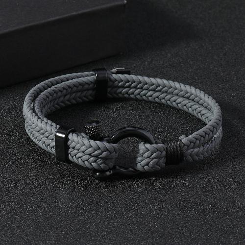 PU Schnur Armbänder, PU Leder, mit Wachsschnur & Zinklegierung, handgemacht, Doppelschicht & Modeschmuck & für den Menschen, keine, verkauft von PC[