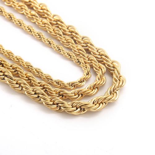304 Stainless Steel Necklace, plated, French Rope Chain & Unisex 