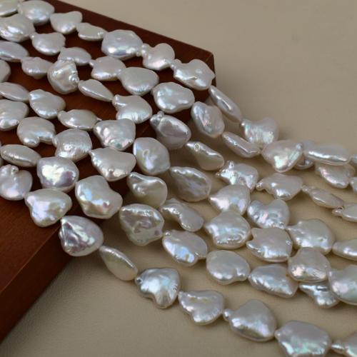 Perles nacres baroques de culture d'eau douce , perle d'eau douce cultivée, Irrégulière, DIY, blanc, 14mm cm, Vendu par brin