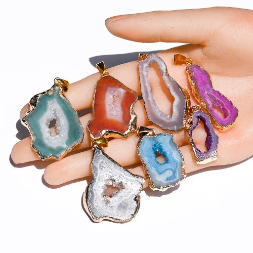 Pendentif Agate mixte, Irrégulière, DIY & différents matériaux pour le choix, plus de couleurs à choisir, About：3~7cm, Vendu par PC