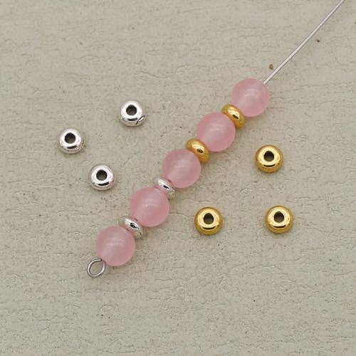 Perles intercalaires en alliage de zinc, Placage de couleur argentée, DIY, argent, 4.5mm Environ 1mm, Vendu par PC[