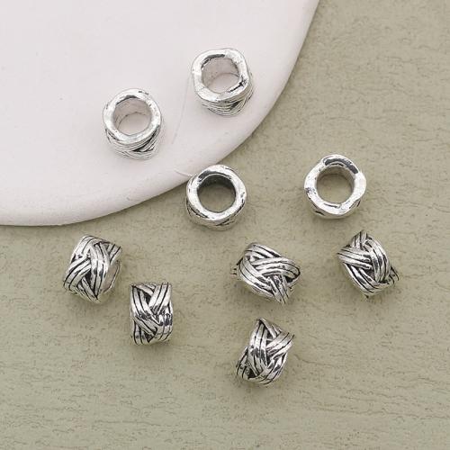 Zinklegierung Schmuckperlen, silberfarben plattiert, DIY, Silberfarbe, 10x6.5mm, Bohrung:ca. 5mm, verkauft von PC