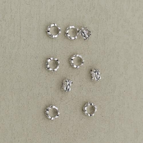 Zinklegierung Schmuckperlen, silberfarben plattiert, DIY, Silberfarbe, 8x4mm, Bohrung:ca. 4.5mm, verkauft von PC