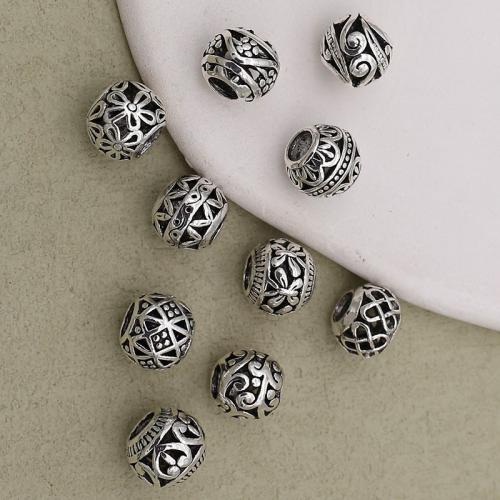 Zinklegierung Schmuckperlen, silberfarben plattiert, DIY & verschiedene Muster für Wahl, Silberfarbe, 10.5mm, Bohrung:ca. 4.5mm, verkauft von PC