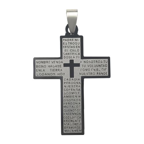 Stainless Steel Cross Pendants, 304 Stainless Steel, silver color plated, DIY, silver color 