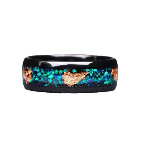 Anillos de Acero Inoxidable, Acero inoxidable 201, chapado, unisexo & diverso tamaño para la opción & pegamento de gota & calcomanía, Negro, Vendido por UD