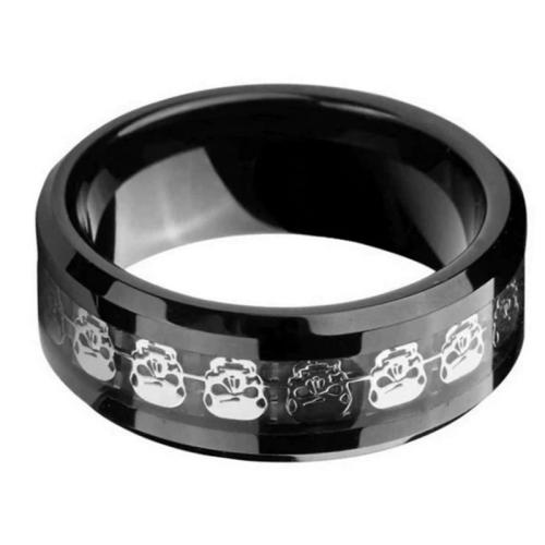 Anillos de Acero Inoxidable, Acero inoxidable 201, chapado, unisexo & diverso tamaño para la opción & pegamento de gota & calcomanía, Negro, Vendido por UD