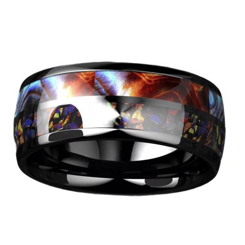 Anillos de Acero Inoxidable, Acero inoxidable 201, chapado, unisexo & diverso tamaño para la opción & pegamento de gota & calcomanía, Negro, Vendido por UD