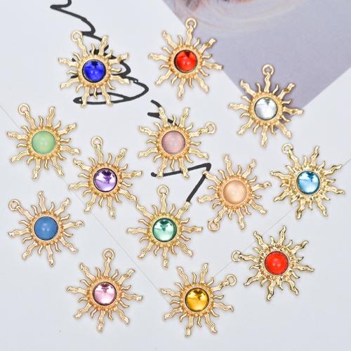 Resina colgantes de la aleación de Zinc, con resina, sol, chapado, Bricolaje, más colores para la opción, 27x30mm, 10PCs/Bolsa, Vendido por Bolsa