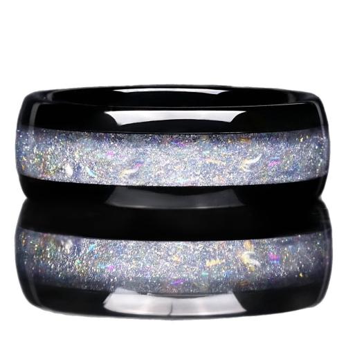 Anillos de Acero Inoxidable, Acero inoxidable 201, chapado, diverso tamaño para la opción & para hombre & pegamento de gota & calcomanía, Negro, wide:8mm, Vendido por UD